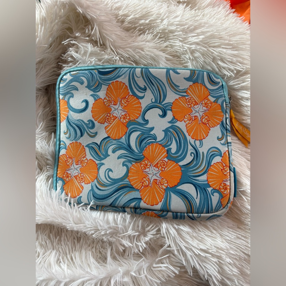 Lilly Pulitzer - Floral Ipad Electronics Case - Orange and Blue